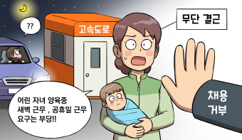 새벽 근무 거부 및 공휴일 무단결근을 한 육아기 근로자를 수습기간 종료 후 채용을 거부할 수 있나요?