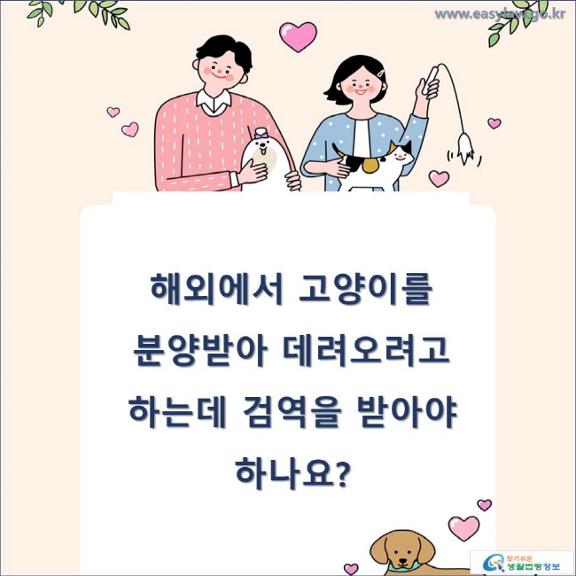 해외에서 고양이를 분양받아 데려오려고 하는데 검역을 받아야  하나요?
