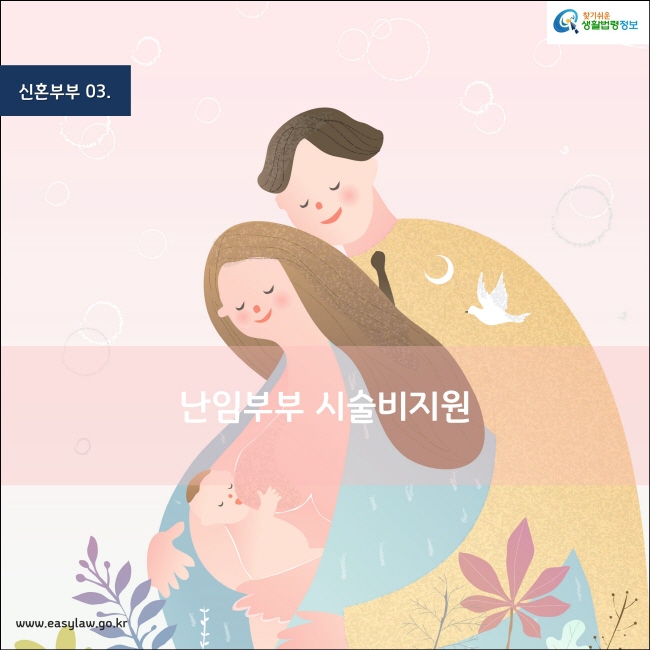 신혼부부 03. 난임부부 시술비지원 www.easylaw.go.kr 찾기쉬운 생활법령정보 로고