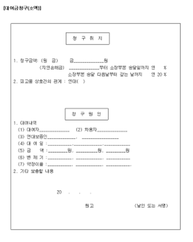 소액사건에 대한 소장양식을 그림으로 설명하고 있습니다.