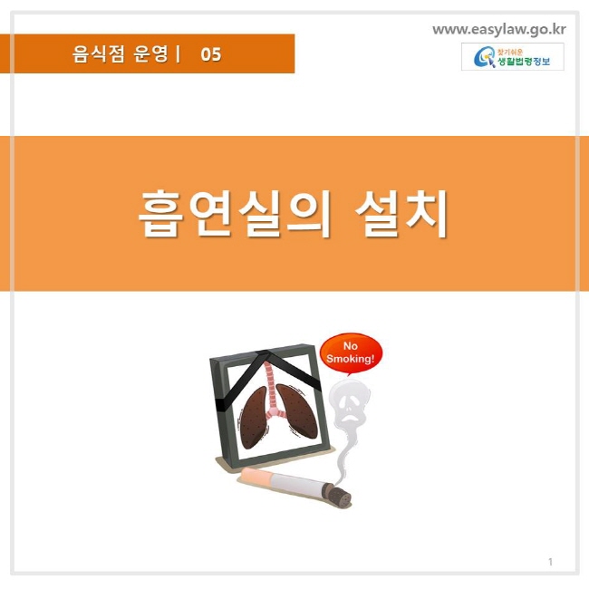 음식점 운영 05, 흡연실의 설치, 찾기쉬운 생활법령정보 로고 www.easylaw.go.kr