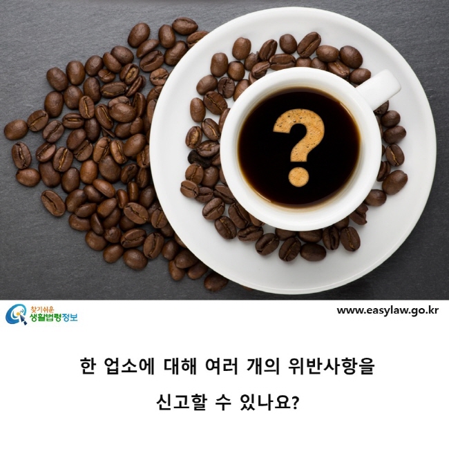 한 업소에 대해 여러 개의 위반사항을 신고할 수 있나요?