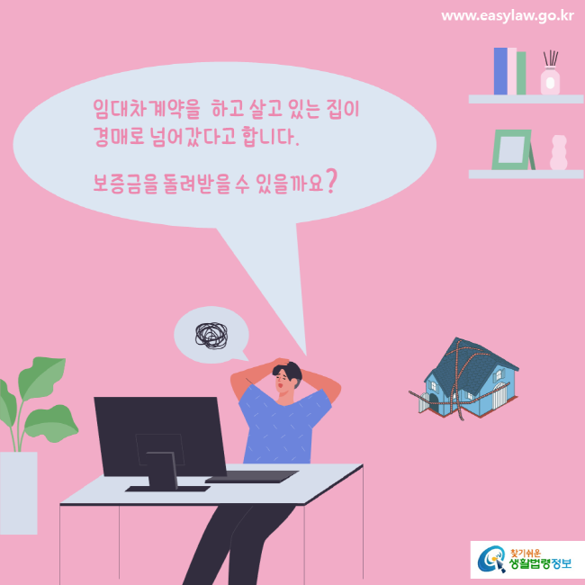 www.easylaw.go.kr 임대차계약을  하고 살고 있는 집이 경매로 넘어갔다고 합니다. 보증금을 돌려받을 수 있을까요? 찾기쉬운 생활법령정보