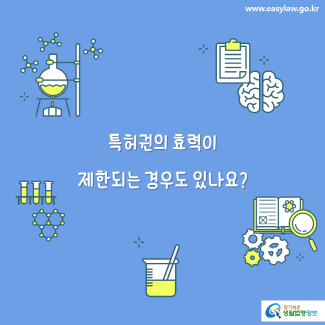 www.easylaw.go.kr 특허권의 효력이 제한되는 경우도 있나요?