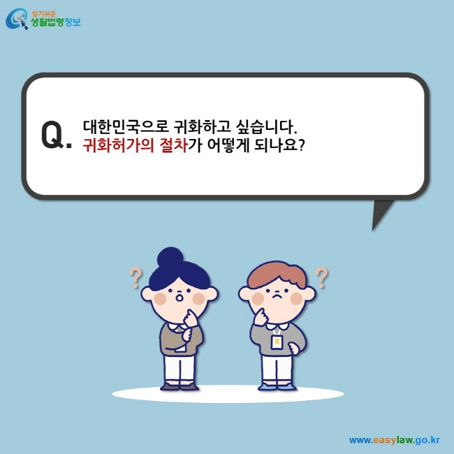 대한민국으로 귀화하고 싶습니다. 귀화허가의 절차가 어떻게 되나요?