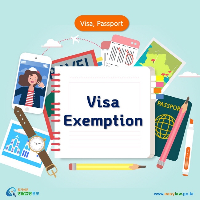 Visa, Passport Visa Exemption www.easylaw.go.kr 찾기쉬운 생활법령정보 로고