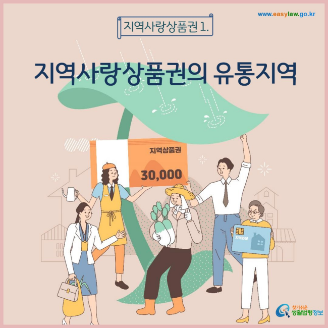 지역사랑상품권의 유통지역
찾기쉬운 생활법령정보(www.easylaw.go.kr)