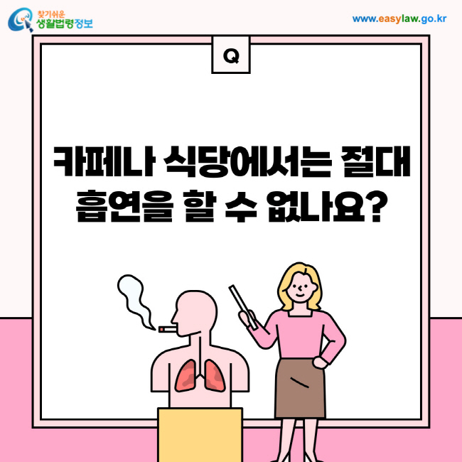 질문: 카페나 식당에서는 절대 흡연을 할 수 없나요?