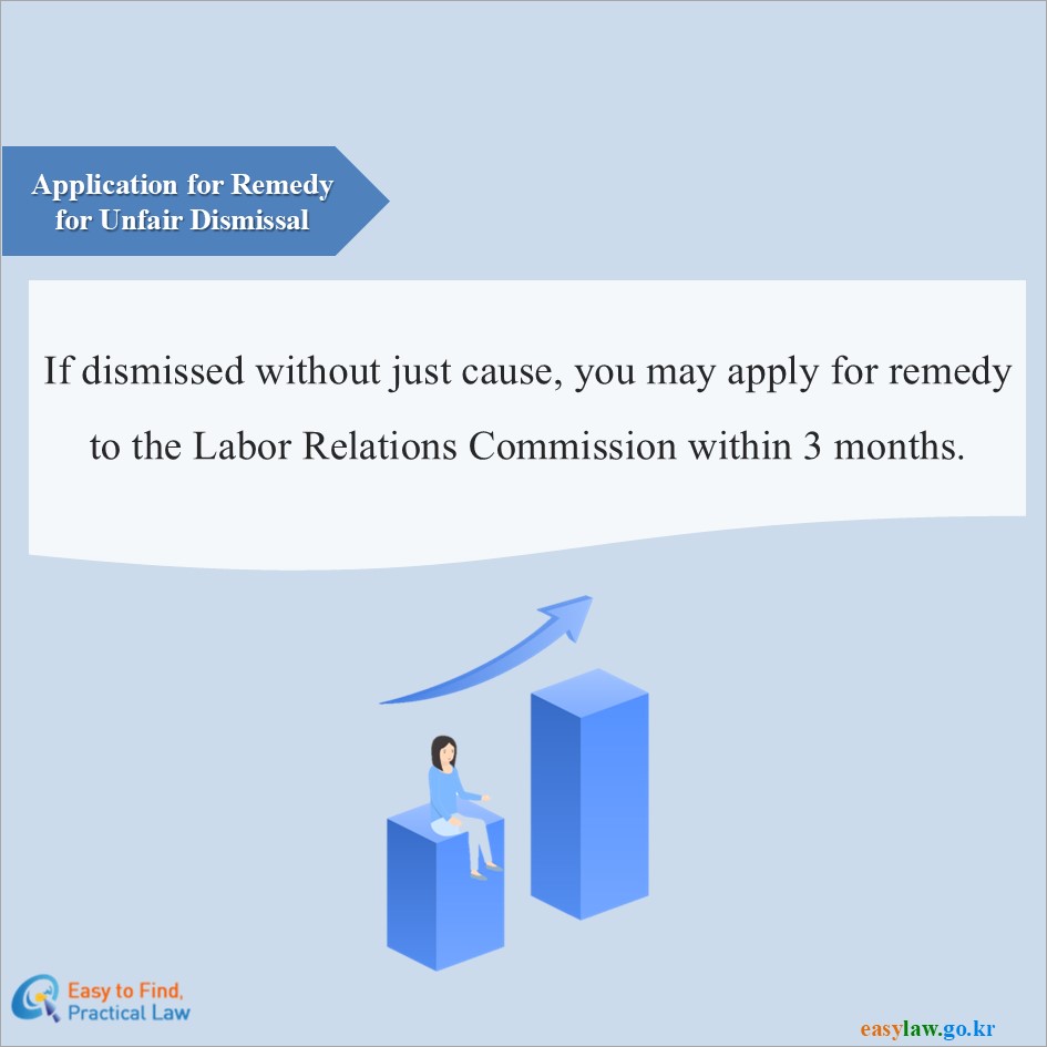 Application for Remedyfor Unfair Dismissal
If dismissed without just cause, you may apply for remedy to the Labor Relations Commission within 3 months.