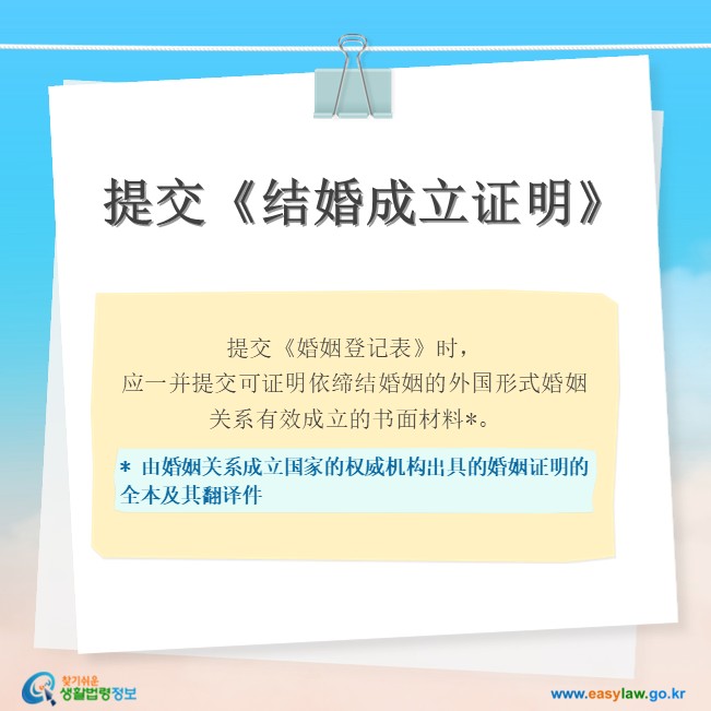 提交《结婚成立证明》
