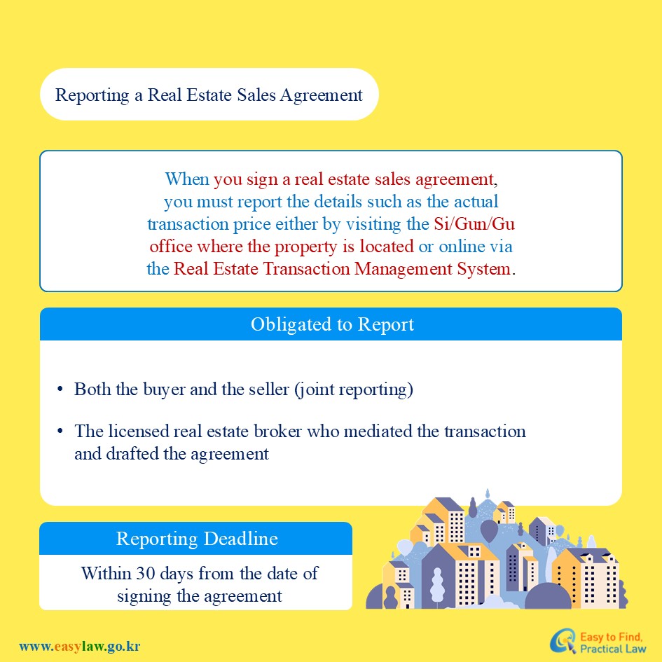 Reporting a Real Estate Sales Agreement
