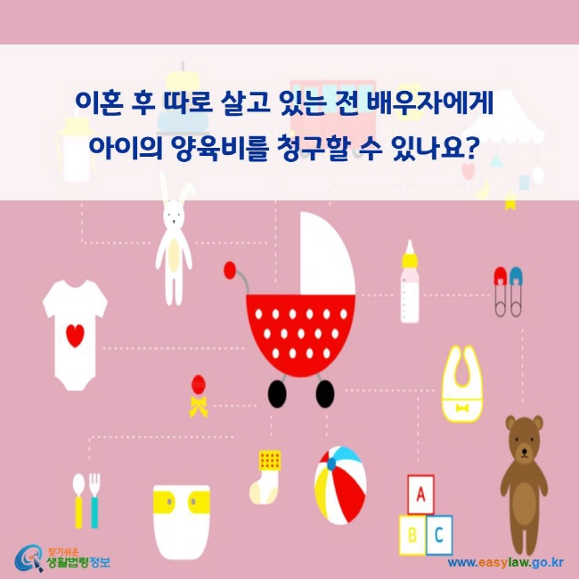 이혼 후 따로 살고 있는 전 배우자에게 아이의 양육비를 청구할 수 있나요?