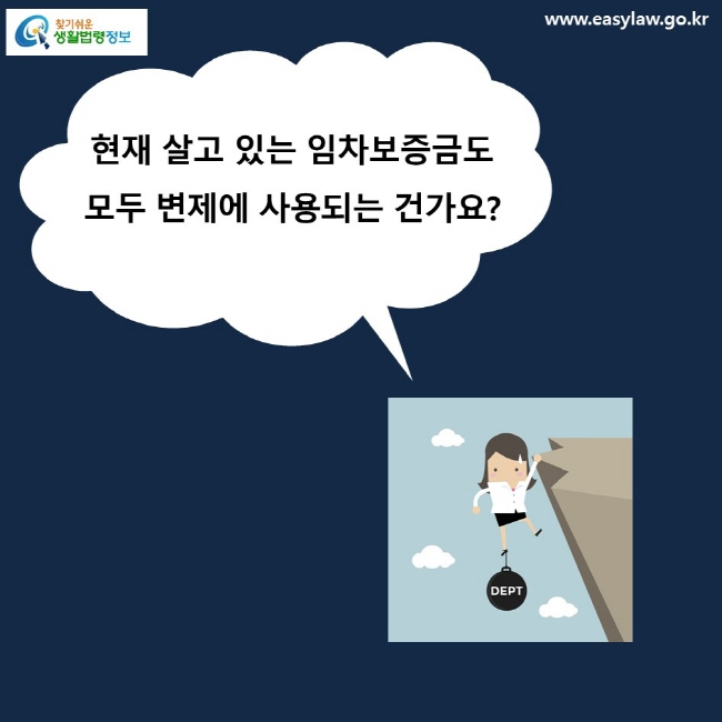 현재 살고 있는 임차보증금도 모두 변제에 사용되는 건가요?