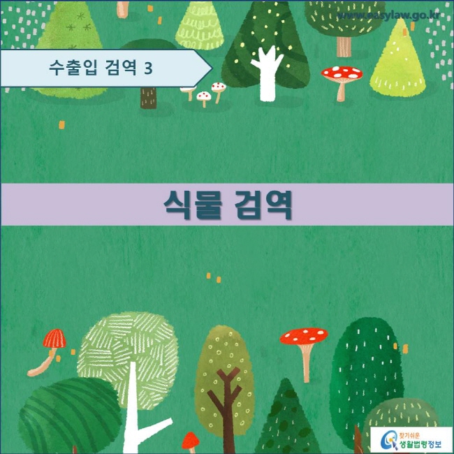 수출입 검역 3
식물 검역
www.easylaw.go.kr 찾기쉬운 생활법령정보 로고 