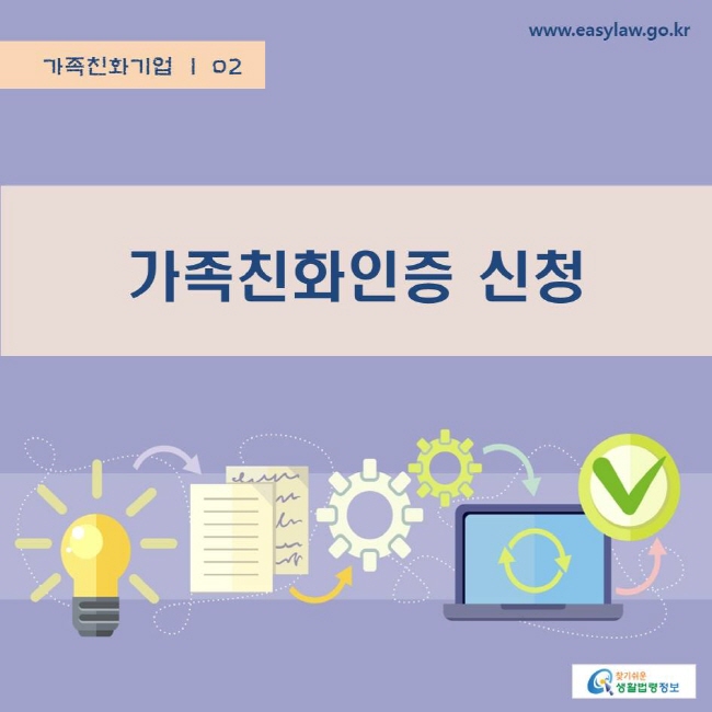 가족친화기업 | 02 가족친화인증 신청 www.easylaw.go.kr 찾기쉬운 생활법령정보 로고