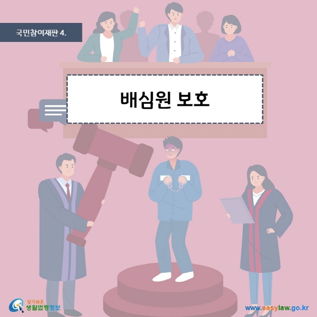 국민참여재판 4. 배심원 보호 찾기쉬운 생활법령정보 로고 www.easylaw.go.kr