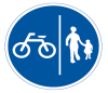 자전거 및 보행자통행구분도로표지