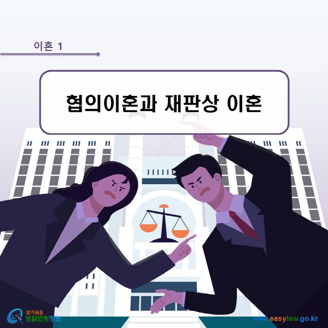 이혼 1. 협의이혼과 재판상 이혼 www.easylaw.go.kr 찾기쉬운 생활법령정보 로고