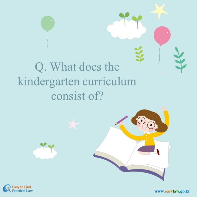 Q. What does the kindergarten curriculum consist of?