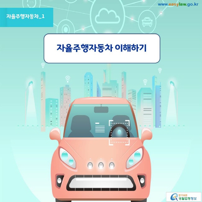 자율주행자동차_1 
자율주행자동차 이해하기 
www.easylaw.go.kr 찾기쉬운 생활법령정보 로고