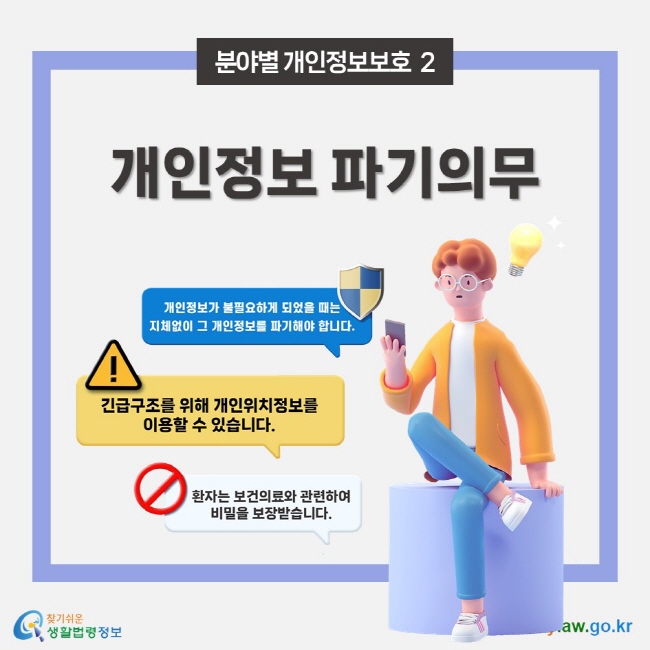 분야별 개인정보보호2 개인정보 파기의무 ww.easylaw.go.kr 찾기 쉬운 생활법령정보 로고