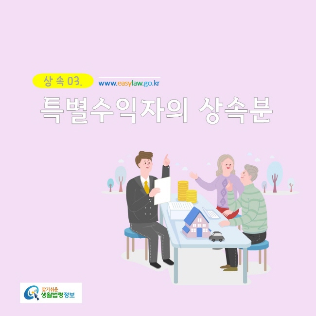 
상속 03. 
www.easylaw.go.kr
특별수익자의 상속분
찾기쉬운생활법령정보