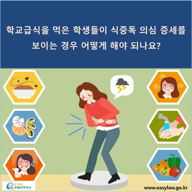 학교급식을 먹은 학생들이 식중독 의심 증세를 보이는 경우 어떻게 해야 되나요?