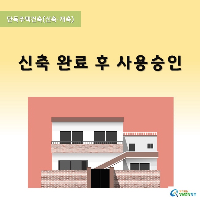 단독주택건축(신축ㆍ개축) 5 신축 완료 후 사용승인 www.easylaw.go.kr