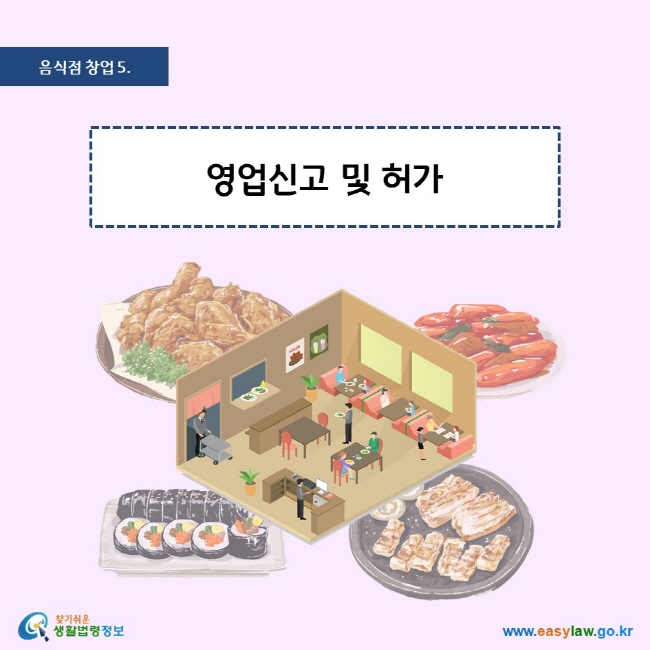 음식점 창업 5. 영업신고 및 허가 찾기쉬운 생활법령정보 로고 