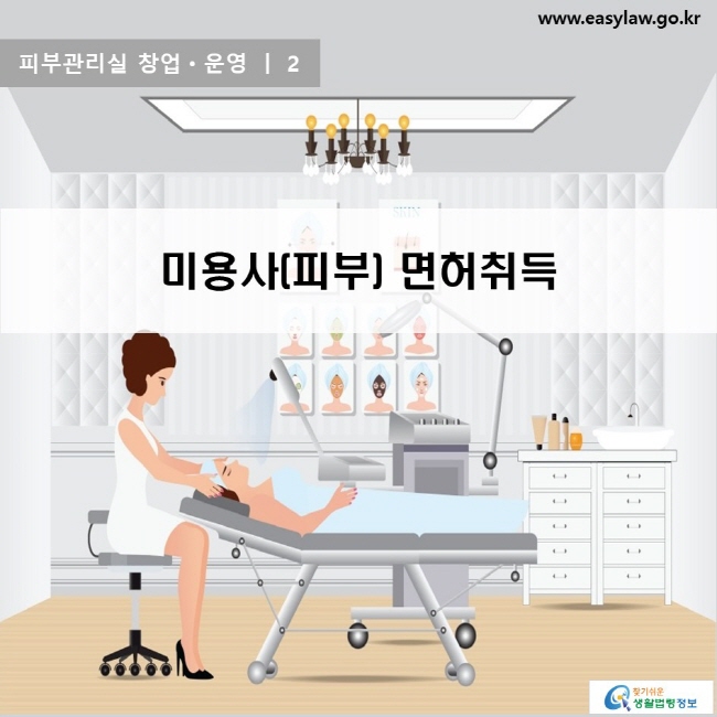 피부관리실 창업ㆍ운영 | 2 미용사(피부) 면허취득 www.easylaw.go.kr 찾기쉬운 생활법령정보 로고