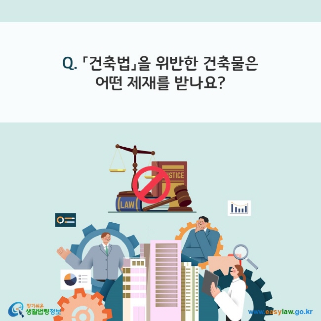 Q. 「건축법」을 위반한 건축물은  어떤 제재를 받나요? 찾기쉬운 생활법령정보(www.easylaw.go.kr)