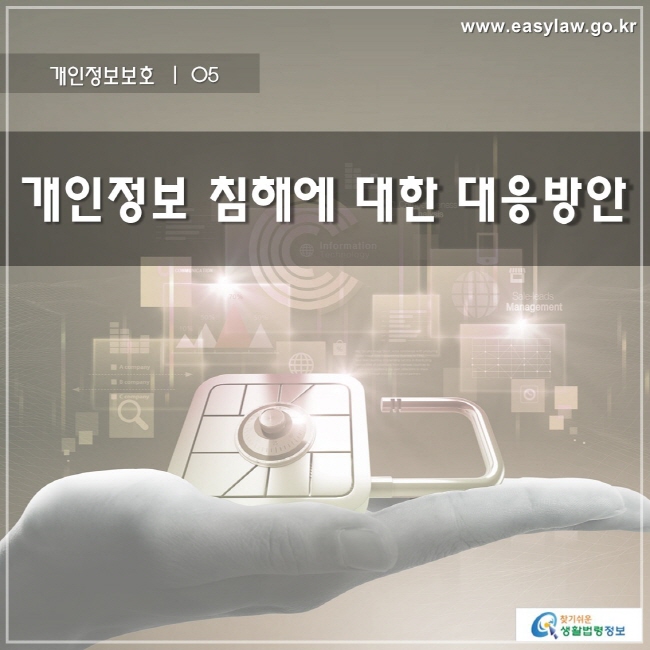 개인정보보호 | 05 개인정보 침해에 대한 대응방안
www.easylaw.go.kr 찾기 쉬운 생활법령정보 로고