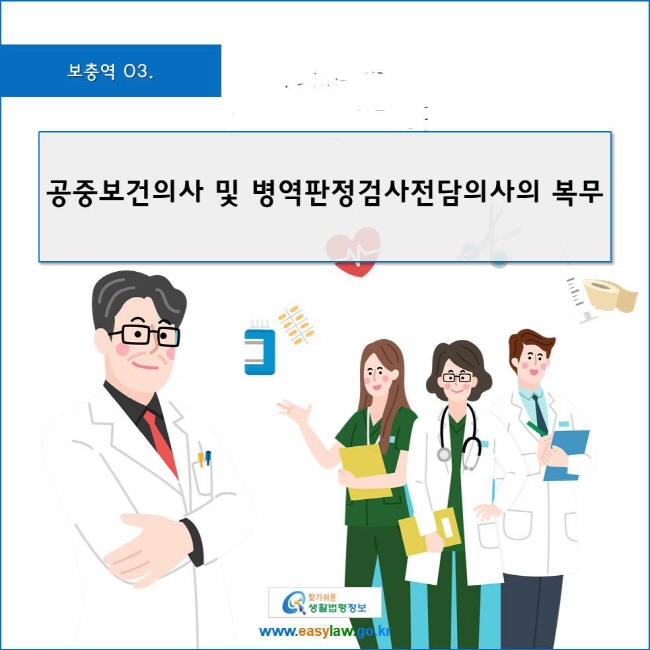 www.easylaw.go.kr 공중보건의사 및 병역판정검사전담의사의 복무