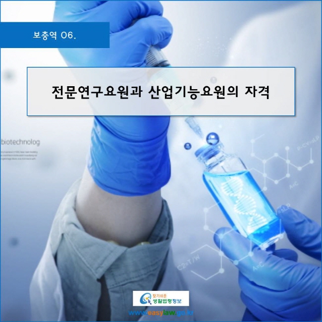 www.easylaw.go.kr 전문연구요원과 산업기능요원의 자격