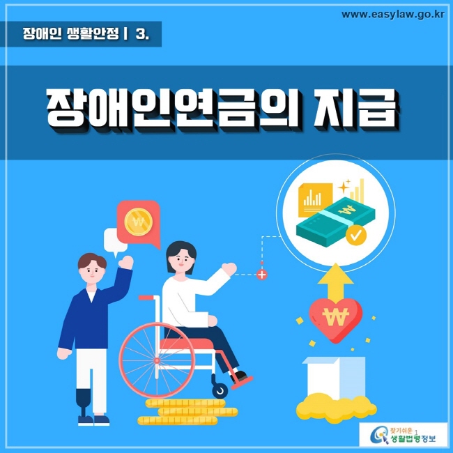 장애인 생활안정 03 장애인연금의 지급 www.easylaw.go.kr 찾기 쉬운 생활법령정보 로고